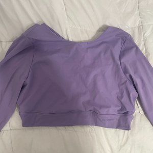 Lavender Fashion Nova Long Sleeve Crop Top- Size: 3XL